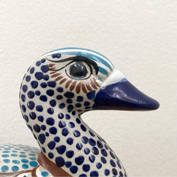 TONALA Mexican Folk Art Pottery Large Duck Sculpture Figurine Decor - Picture 14 of 14